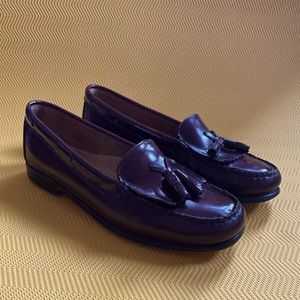 Burgundy leather shoes